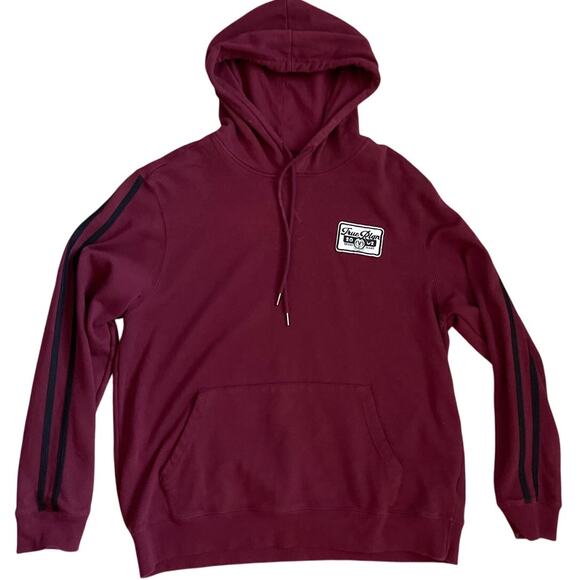 True Religion Mens Patch Hit Hoodie Zinfandel Hooded Kangaroo Sweatshirt Size XL - Picture 1 of 9